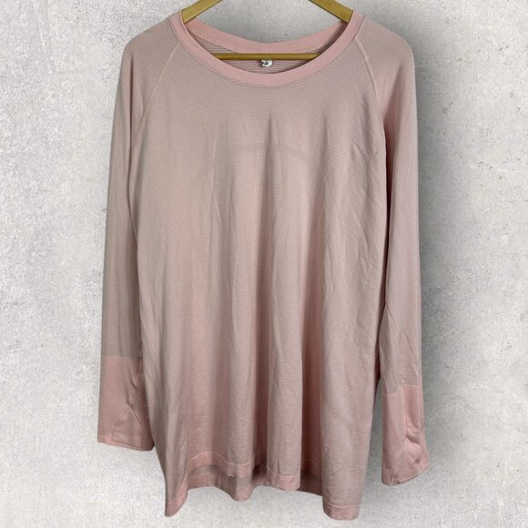 Lululemon Swiftly Tech Long Sleeve Tee Womens Size 20 Pink T-Shirt Crew Neck Top - Picture 3 of 14